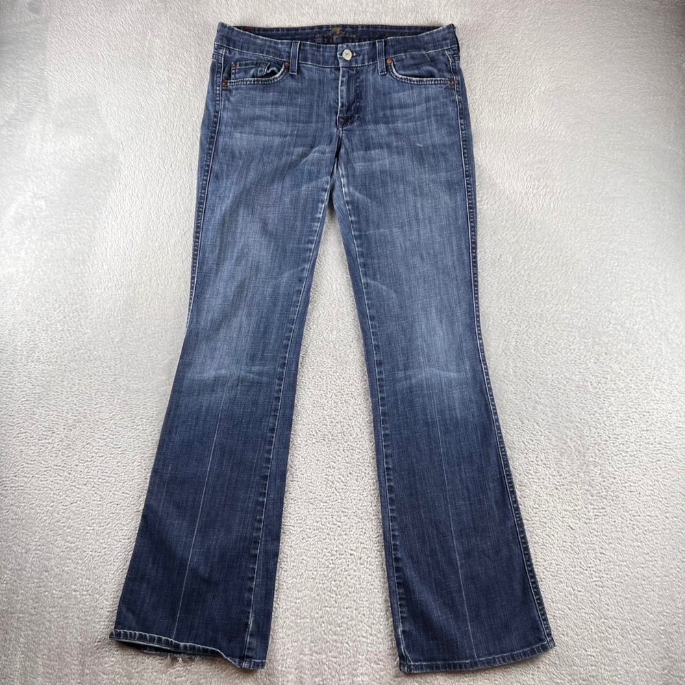7 For All Mankind A Pocket Flare Jeans Medium Wash Denim U130B380S-380S